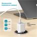 iStores by Epico Ultraboost GaN 20W sieťový adaptér EA20 s 1,2 m USB-C na USB-C kablom - biela 9915101100217