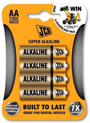 JCB SUPER alkalická batéria LR06, blister 4 ks