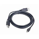 Kabel CABLEXPERT USB A-MINI 5PM 2.0 1m DUÁLNÍ pro extra napájení