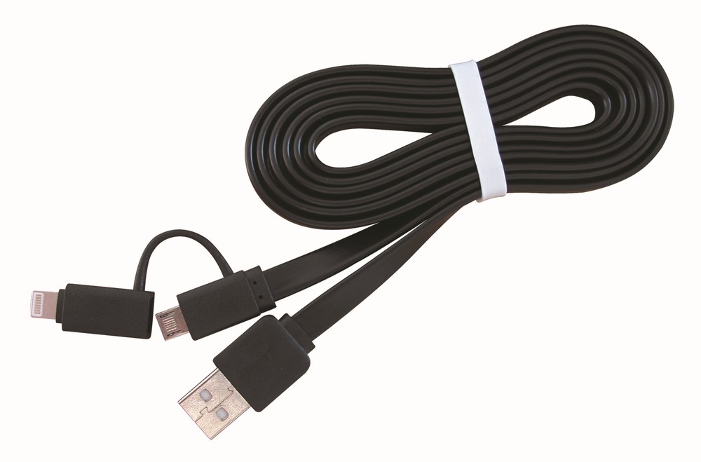 Kabel CABLEXPERT USB COMBO, MicroUSB + Lightning, 1m, černý