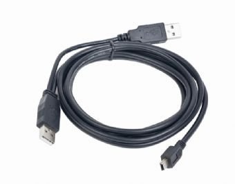 kábel duálny 2 x USB na mini USB, 0,9m, CABLEXPERT