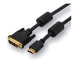 Kabel DVI (18+1) M- HDMI M, 10m, pozlatené konektory, čierna KM100H3N01
