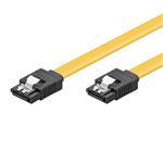 Kábel k hardisku dátový SATA, SATA M- SATA M, 0.5m, žltý, Logo, blister, 6 Gb/s