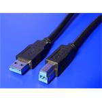 Kábel Roline USB 3.0 A-B 3m, černý 11.02.8871