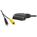 Kabel Scart M- Cinch + Jack (3,5mm) M, 1.5m, čierny