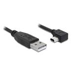 Kabel USB 2.0 A/MINI-B 5pin 1,8m, cierny 90°
