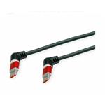 Kábel USB 2.0 CM/CM Typ C 1m, High Speed, čierny/červený, uhľový 90°, otočné konektory 11028347