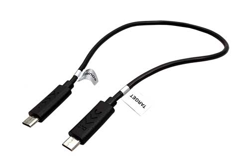 Kábel USB 2.0 kabel, microUSB B(M) - microUSB B(M), 0,3m, OTG, černý