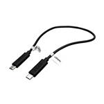 Kábel USB 2.0 kabel, microUSB B(M) - microUSB B(M), 0,3m, OTG, černý