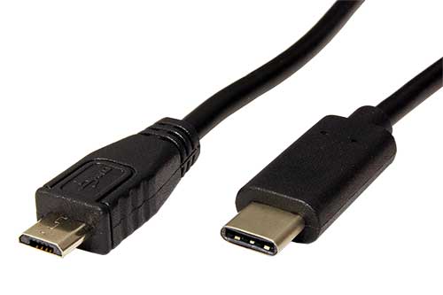 Kábel USB 2.0 kabel microUSB B(M) - USB C(M), 0,6m 11.92.9004