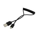 Kábel USB 2.0 kabel, USB A(M) - microUSB B(M), kroucený, 1m, černý