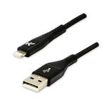 Kábel USB (2.0), USB A M- Apple Lightning M, 2m, MFi certifikácia, 5V/2,4A, čierny, Logo, box, nyló KUATCML20BBL