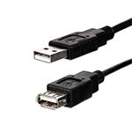 Kábel USB (2.0), USB A M- USB A F, 3m, čierny, Logo Economy