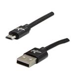 Kábel USB (2.0), USB A M- USB micro B M, 1m, 480 Mb/s, 5V/2A, čierny, Logo, box, nylónové opletenie