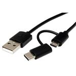 Kábel USB (2.0), USB A M- USB micro B M, 1m, guľatý, čierny, plastic bag KUCMXTX10B01