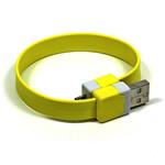 Kábel USB (2.0), USB A M- USB micro M, 0.25m, žltý, Logo, blistr, náramok KUAMXJS03YQL