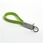 Kábel USB (2.0), USB A M- USB micro M, 0.2m, svetlo zelená, Logo, blistr, kľúčenka
