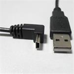 Kábel USB (2.0), USB A M- USB mini M (5 pin), 1.8m, lomený 90°, čierny KVU3010N01