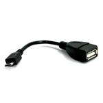 Kábel USB (2.0), USB micro OTG M- USB A OTG F, 0.15m, čierny KVUJ101N01