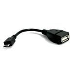 Kábel USB (2.0), USB micro OTG M- USB A OTG F, 0.15m, čierny, Logo