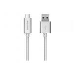 Kábel USB (3.0), USB A M- USB C, 1m, strieborný, Avacom, blistr DCUS-TPC-100S