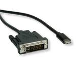 Kábel USB (3.1), USB C M- DVI-D M, 1m, guľatý, čierny, plastic bag KUEWXTX10B01