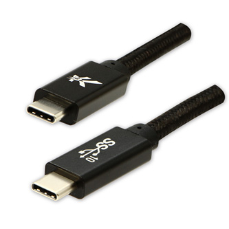 Kábel USB (3.2 gen 2), USB C M- USB C M, 1m, Power Delivery 100W, 10 Gb/s, 20V/5A, čierny, Logo, bo KUEHERL10BBL