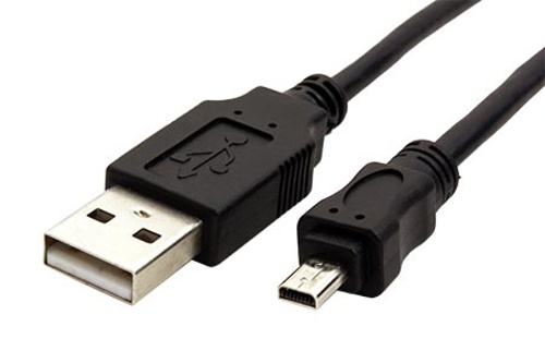 Kábel USB A-miniUSB, 8pin, Panasonic, Nikon UC-E6, Olympus CB-USB7, Minolta USB-2, USB-3, 1,8m, černý 11.92.8320