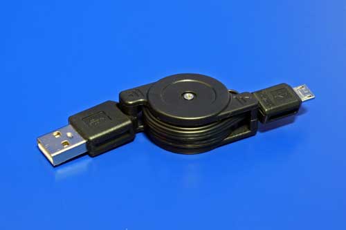 KABEL USB2.0-A / micro-B, 0,7m, samonavíjaci 11.99.8815
