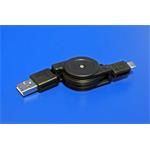 KABEL USB2.0-A / micro-B, 0,7m, samonavíjaci 11.99.8815