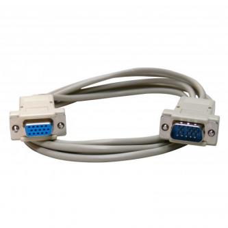 Kabel VGA (D-sub) M- VGA (D-sub) F, 2m, šedá, Logo, blister 17066