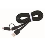 kábel z USB na micro USB + lightning (Apple iPhone), 1m plochý, CABLEXPERT CC-USB2-AMLM2-1M