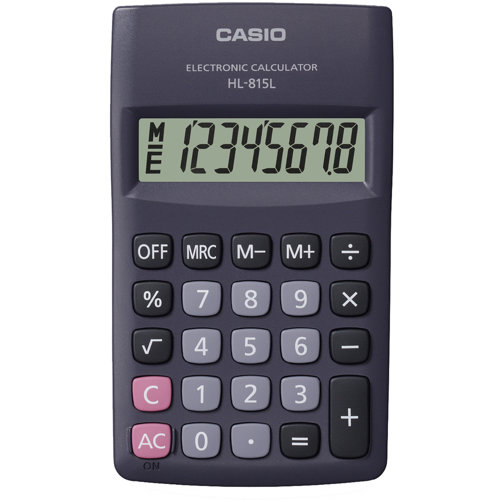 Kalkulačka Casio, HL 815L BK, čierna, vrecková, osemmiestna