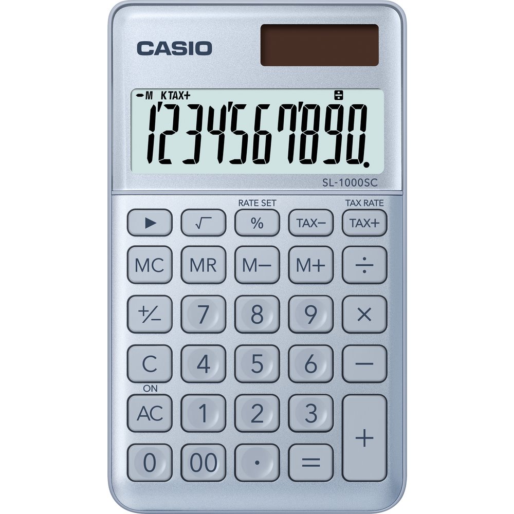 Kalkulačka Casio SL 1000 SC BU kapesní, světle modrý 45013604