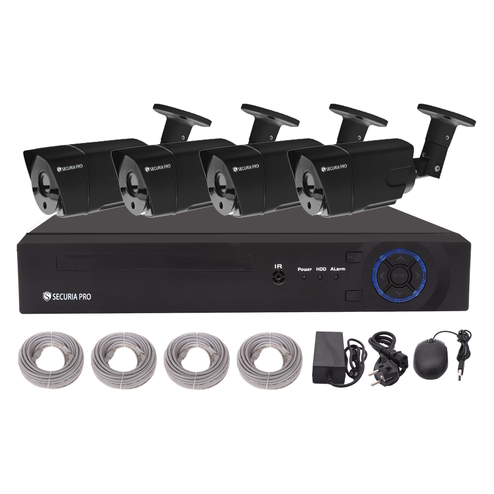 Kamerový set Securia Pro NVR4CHV1 NVR + POE napájení, 4 HD kamery