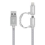 Kanex kábel Premium Lightning Cable + Micro USB Combo 1.2m - Silver K8PMU4FPSV