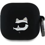 Karl Lagerfeld 3D Logo NFT Choupette Head Silikonové Púzdro pre AirPods 4 čierne 57983124124