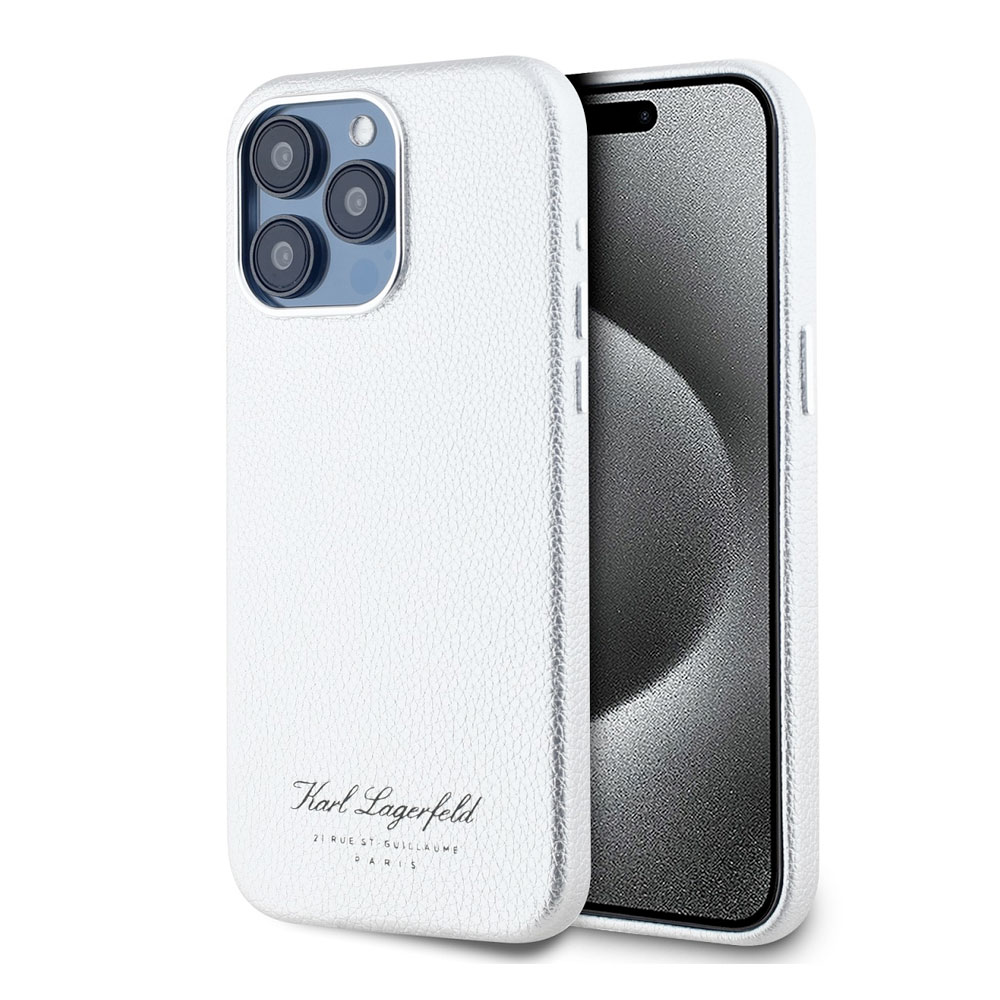 Karl Lagerfeld Grained PU Hotel RSG kryt iPhone 15 Pro Max šedá 57983120340