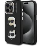 Karl Lagerfeld Grained PU K&CH Heads kryt iPhone 15 Pro čierny 57983125018