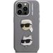 Karl Lagerfeld Grained PU K&CH Heads kryt iPhone 15 Pro šedý 57983125024