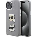 Karl Lagerfeld Grained PU K&CH Heads kryt iPhone 15 šedý 57983125023