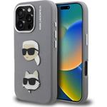 Karl Lagerfeld Grained PU K&CH Heads kryt iPhone 16 Pro šedá 57983125027