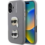 Karl Lagerfeld Grained PU K&CH Heads kryt iPhone 16 šedý 57983125026