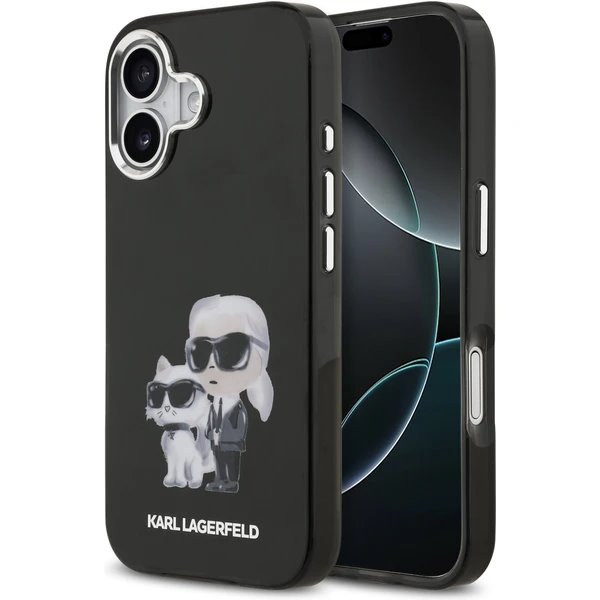 Karl Lagerfeld IML Aquarelle Karl and Choupette kryt iPhone 17 čierny 57983127688