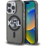 Karl Lagerfeld IML Glitter Karl and Choupette Sketch MagSafe kryt iPhone 15 Pro Max čierny 57983125041