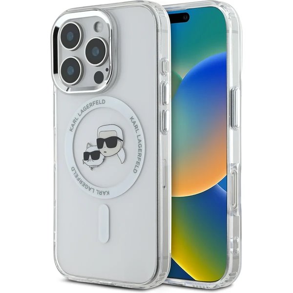 Karl Lagerfeld IML K&CH Heads Metal Frame MagSafe MagSafe kryt iPhone 16 Pro Max priehľadná 57983122681