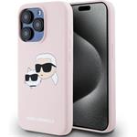 Karl Lagerfeld Liquid Silicone Double Heads MagSafe kryt iPhone 15 Pro Max ružový 57983120351