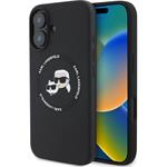 Karl Lagerfeld Liquid Silicone K&CH Heads MagSafe kryt iPhone 16 čierny 57983122720