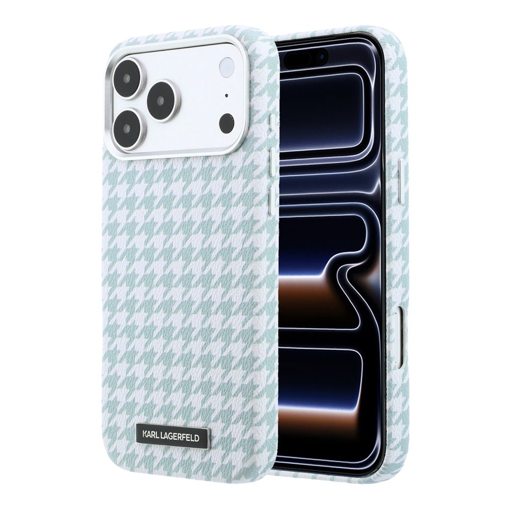 Karl Lagerfeld PU Houndstooth Resin Plate MagSafe kryt iPhone 17 Pro Max modrý 57983130700