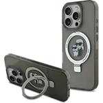 Karl Lagerfeld Ringstand Karl and Choupette MagSafe kryt iPhone 16 Pro Max čierny 57983122704